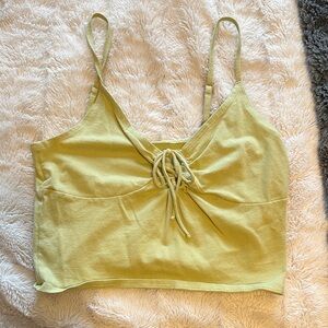 Hollister Lime Tie-Front Cropped Cami